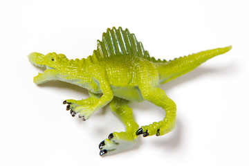 green dinosaur isolated on white background