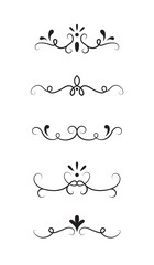 Set of ornamental decorative elements on white background