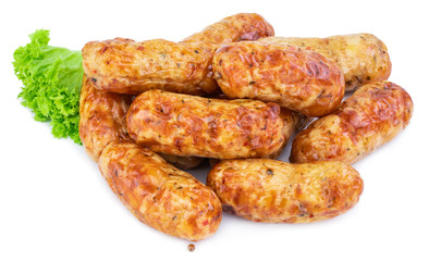 grilled sausage isolated on a white background