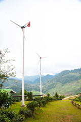 Wind turbines on high mountains