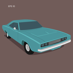 Classic american muscle car vector illustration icon