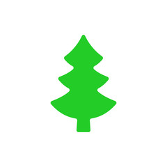Christmas tree - flat vector icon. Christmas tree silhouette. Fir tree simple vector illustration isolated