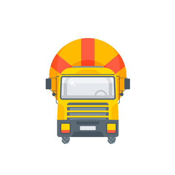 concrete mixer truck illustration front view