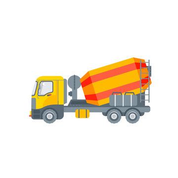concrete mixer truck illustration side view