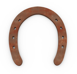 3d old rusty horseshoe