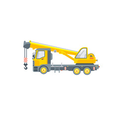 truck with crane illustration side view