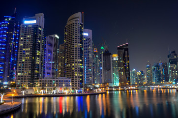 Plakat Dubai center at night