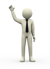 3d man hi greeting pose