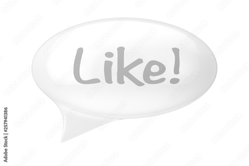Fototapete white speech bubble with like sign. 3d rendering