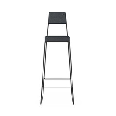 Modern Tall Black Bar Stool or Chair. 3d Rendering