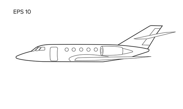 Private jet vector icon. Business jet illustration flat design.
