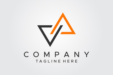 Triangular Letter V and A Vector Logo