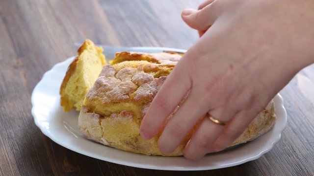 cornbread on white dish