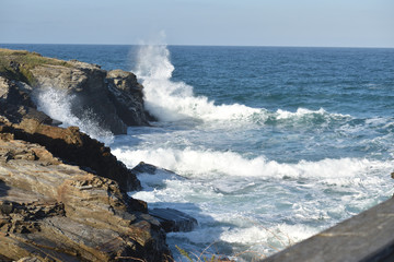 Magie de la nature, de l'océan et des vagues, plage des Cathédrales près de Ribadeo en Galice, Espagne