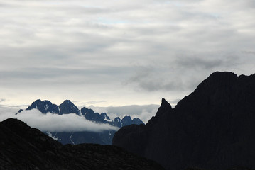 Rocky mountains in Lofoten, Norway.