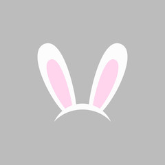 Bunny ears - vector icon. Easter bunny headband. Easter bunny ears mask. Hare ears head accessory. Vector illustration