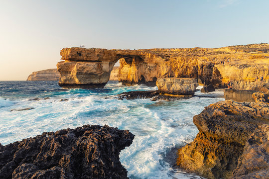 View pf Azure Window on sea at Gozo Island
