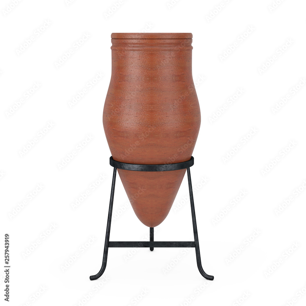 Aufkleber clay trash bin pot. 3d rendering
