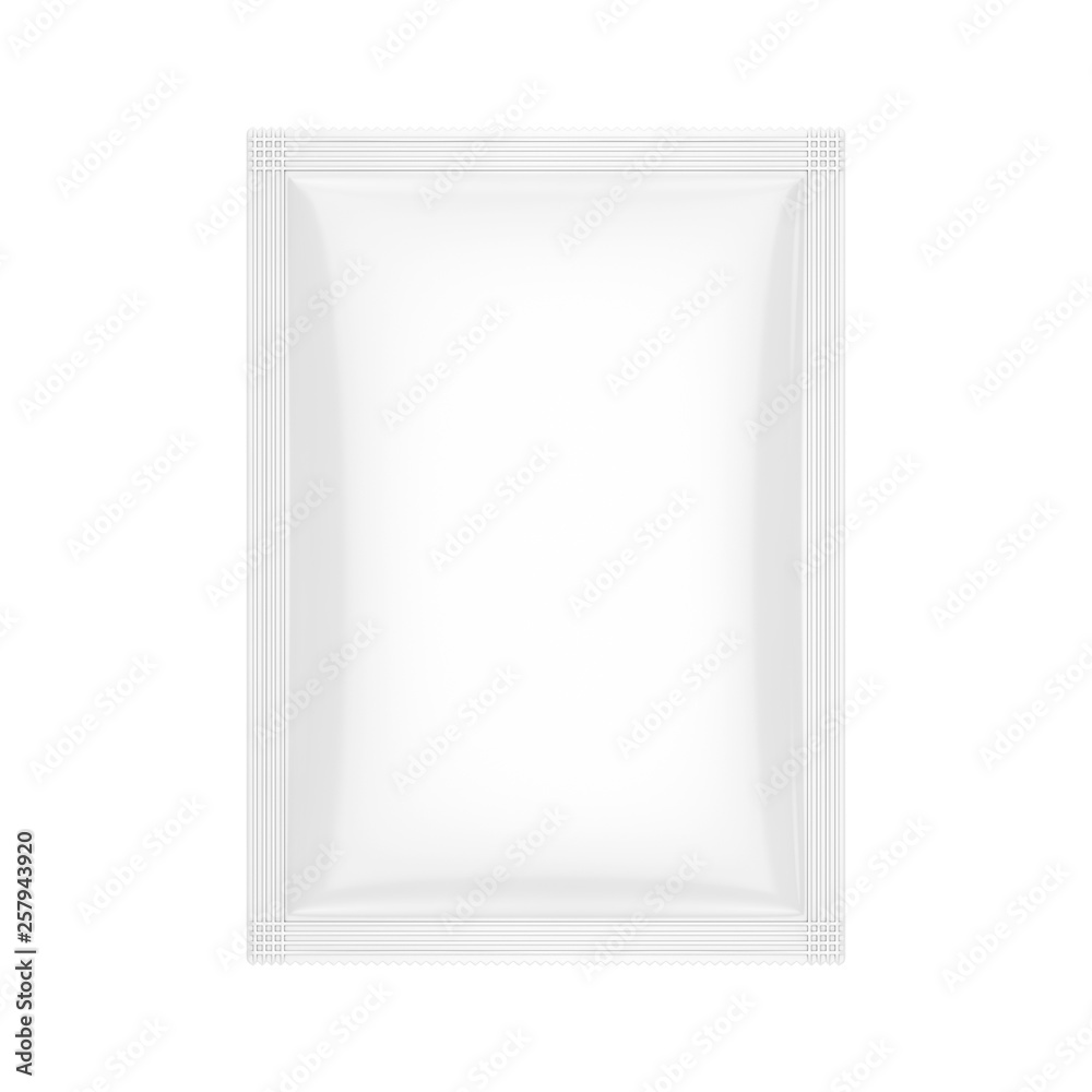 Aufkleber white blank bag package in clay style mockup. 3d rendering