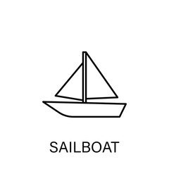sailboat ship sea transport outline icon. Signs and symbols can be used for web, logo, mobile app, UI, UX