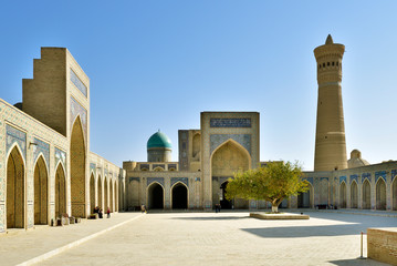 View of Poi Kalon Mosque and Minaret in Bukhara, Uzbekistan