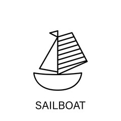 sailboat ship sea transport outline icon. Signs and symbols can be used for web, logo, mobile app, UI, UX