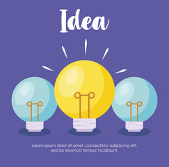 set of light bulbs idea icon
