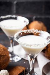 Coconut martini or Margarita. Alcoholic cocktail