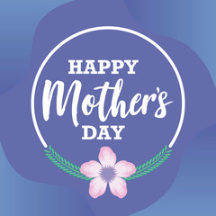 Fototapeta na wymiar happy mother day card with flowers decoration
