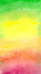 Hand drawn yellow green red orange watercolor pattern