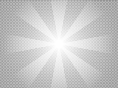 Bright catchy light effect for an ad that attracts attention isolated on transparent background for advertising banner poster in pop art style. Poster with a place for text Vector illustration eps 10 