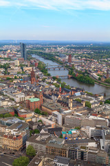 Fototapeta na wymiar Frankfurt aerial city view