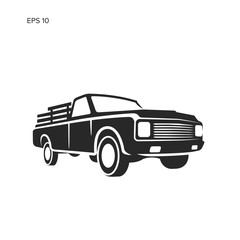 Vintage pickup truck vector illustration. Oldschool american car icon
