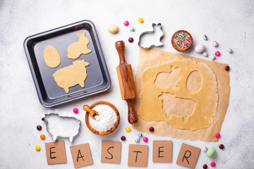 Gingerbread dough for cooking Easter cookies