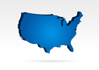 USA map 3d perspective extruded