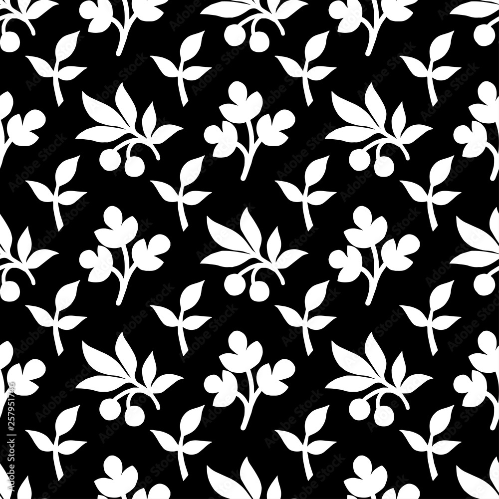 Wall mural abstract pattern black and whit doodle