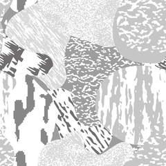 Obraz premium Seamless modern textured, monochrome grunge pattern. Background with multi-color combinations graphic ornament. EPS10
