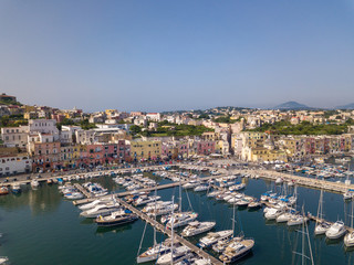 Vista aerea di Procida, Napoli, Italia