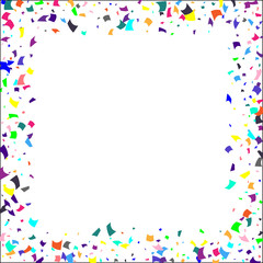 Colorful confetti on white background. 
