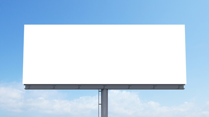mockup blank billboard white space on bluesky background, 3d rendering. - obrazy, fototapety, plakaty
