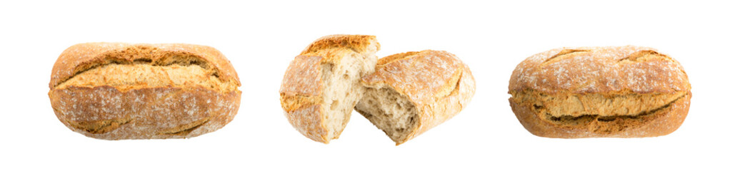 Homemade Traditional Bread Isolated on White Background