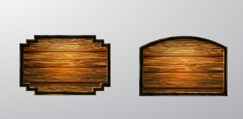Vector realistic illustration of wooden signboard