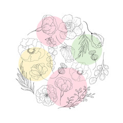 Hand drawn nature painting.Inc,pencil painting.