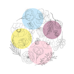 Hand drawn nature painting.Inc,pencil painting.