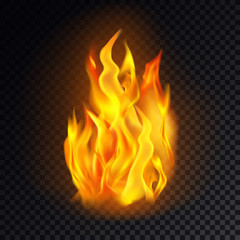 Flame icon or fire emoji, lit emoticon, danger © Elegant Solution