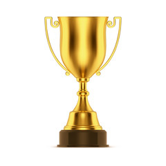 Golden trophy or cup, goblet for sport winner