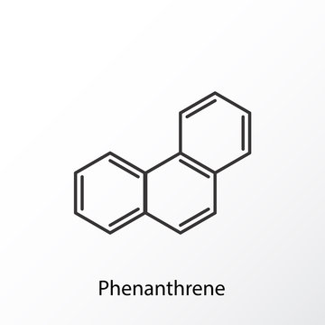 Phenanthrene chemical compound moleccular structure. Vector illustration.