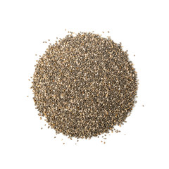 Pile of Chia Seeds Isolated on White Background