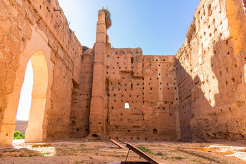 Ruins at the El Badi Palace in Marrakech Morocco