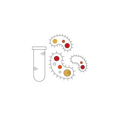 Microbiology and pharmaceutical industry vector icon set - Vector 